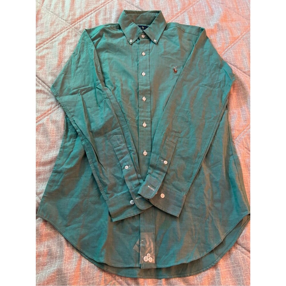 Polo Ralph Lauren: Green Long Sleeve Dress Shirt, NWOT, Unused, Size 32/33